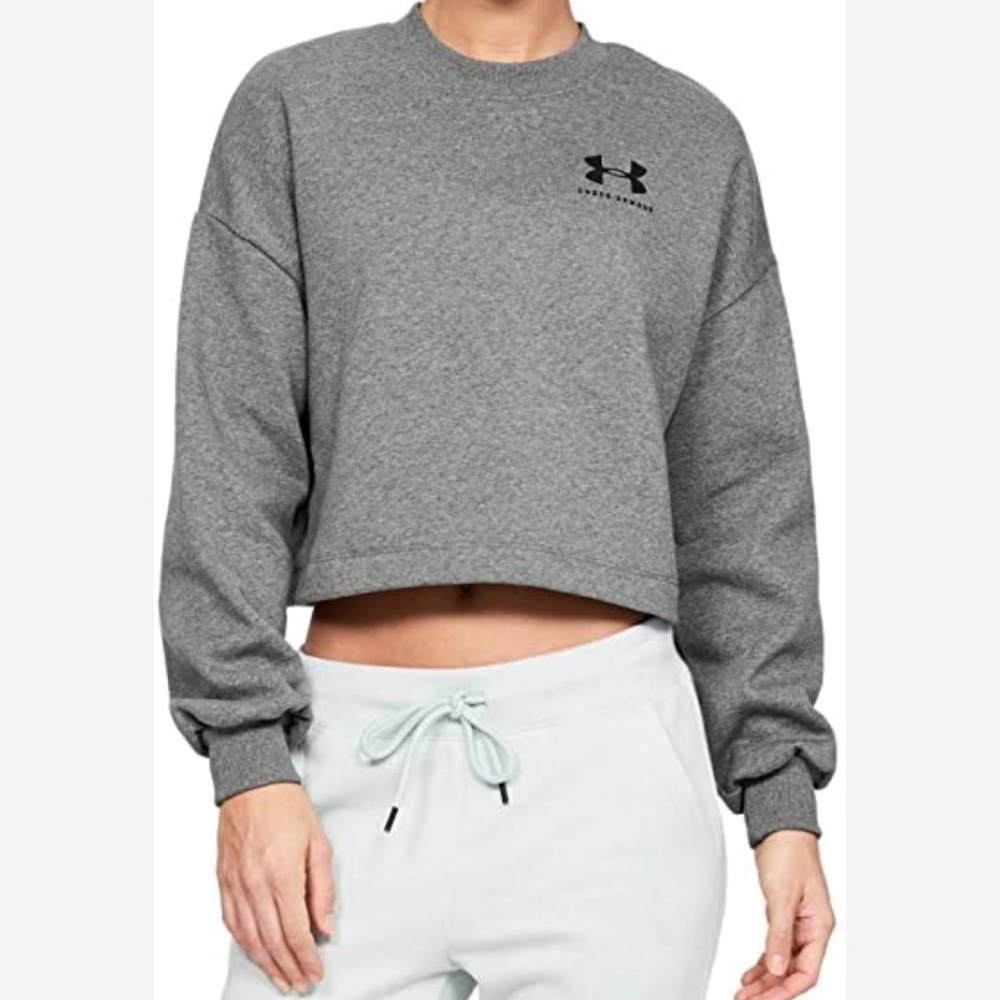 Under Armour Heathered gray cropped crewneck XS